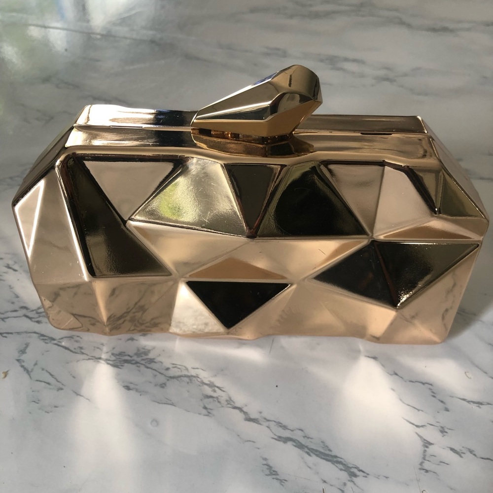 Women’s hard case metal purse clutch black velvet lined